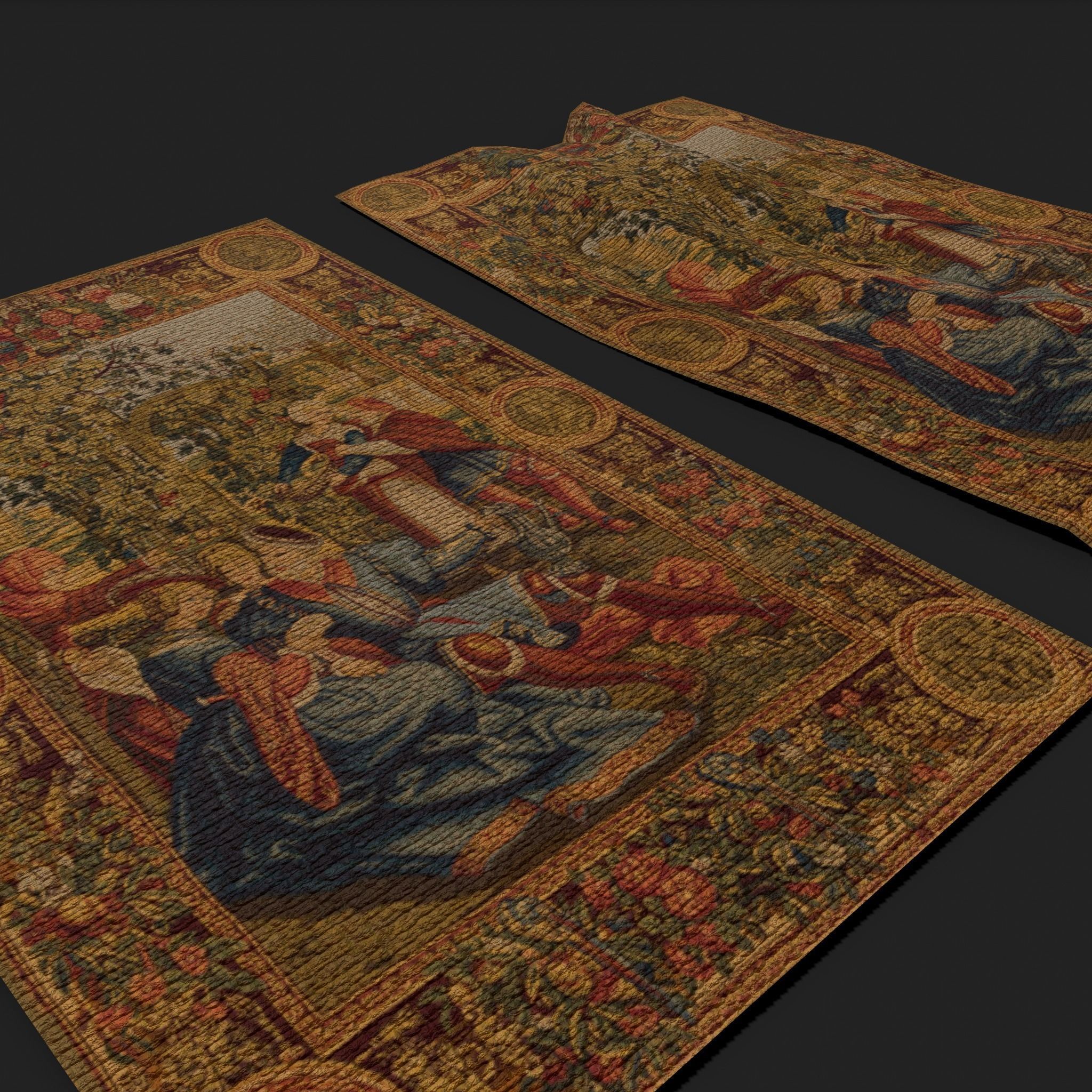  Month of October Tapestry  Low-poly 3D model_6