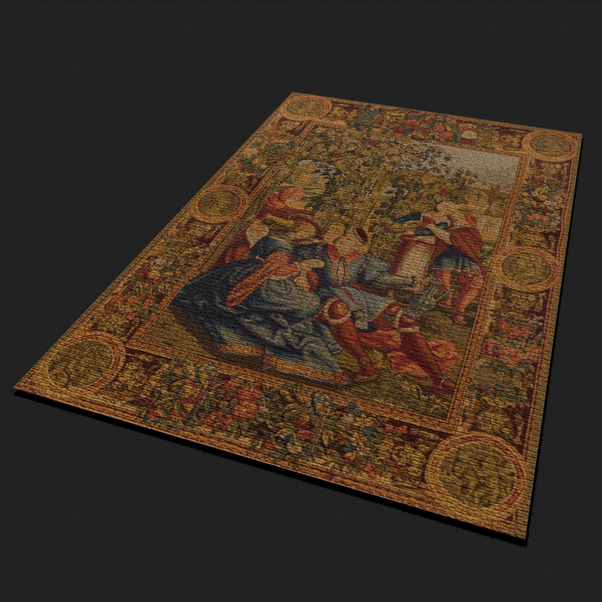  Month of October Tapestry  Low-poly 3D model_18