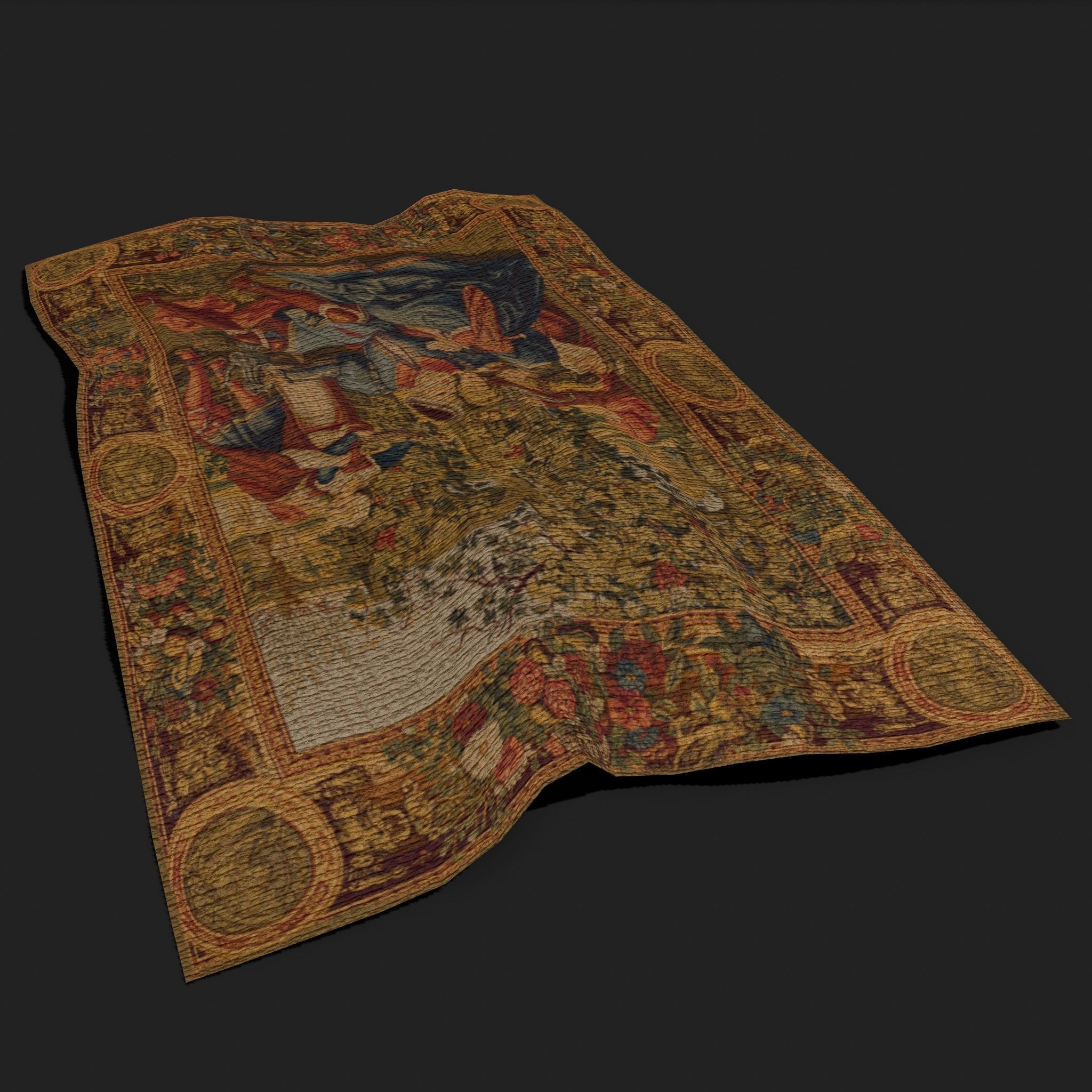  Month of October Tapestry  Low-poly 3D model_4