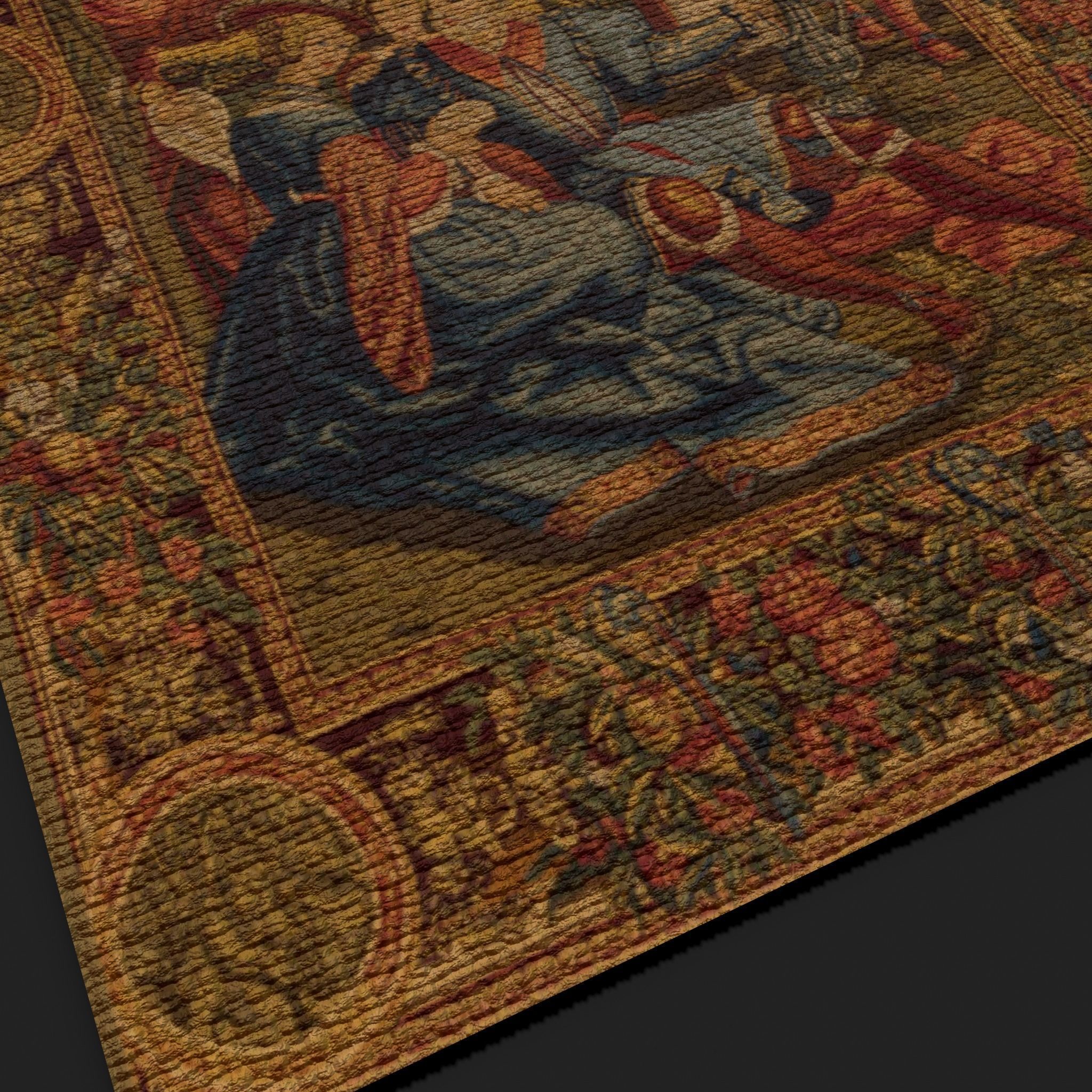  Month of October Tapestry  Low-poly 3D model_11