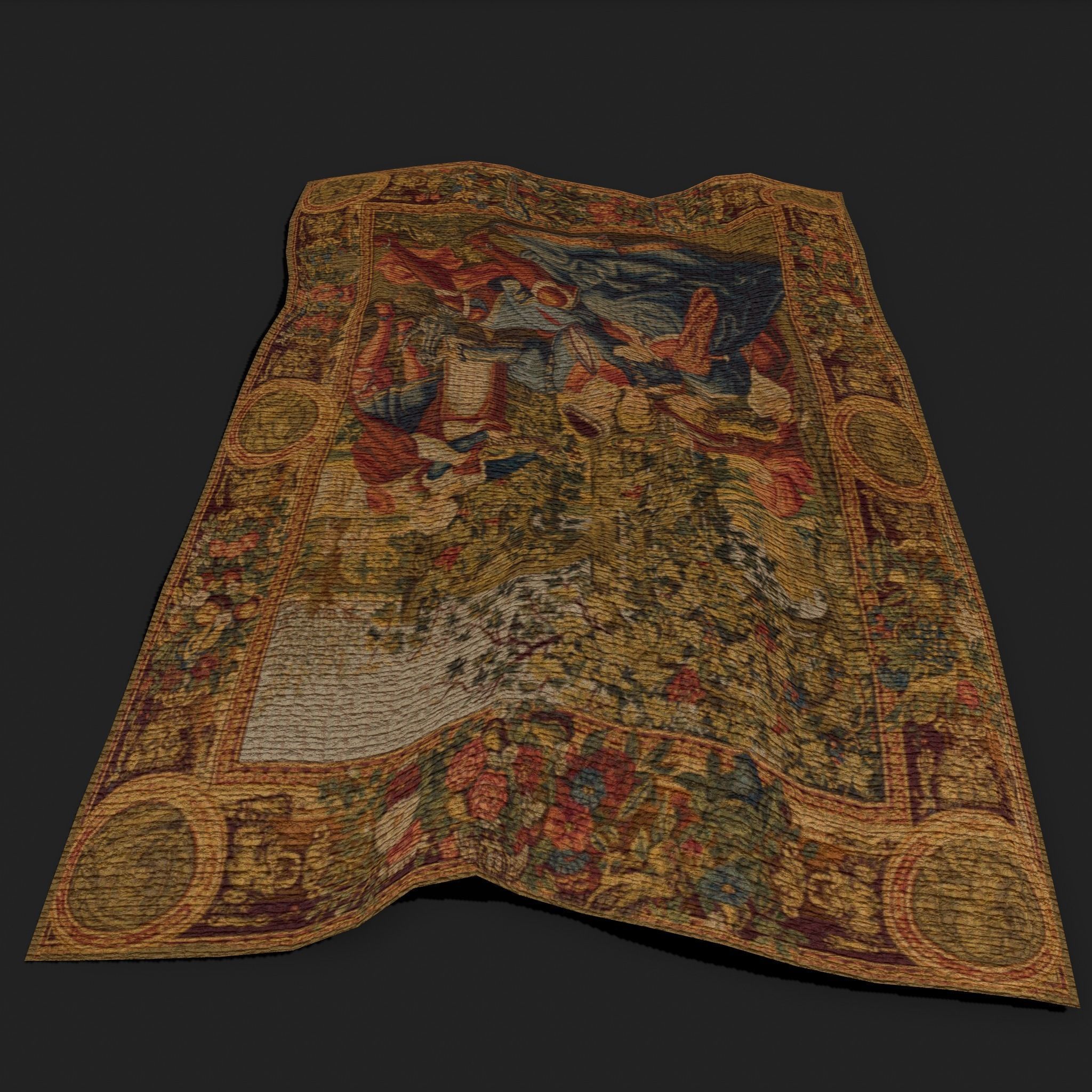  Month of October Tapestry  Low-poly 3D model_5