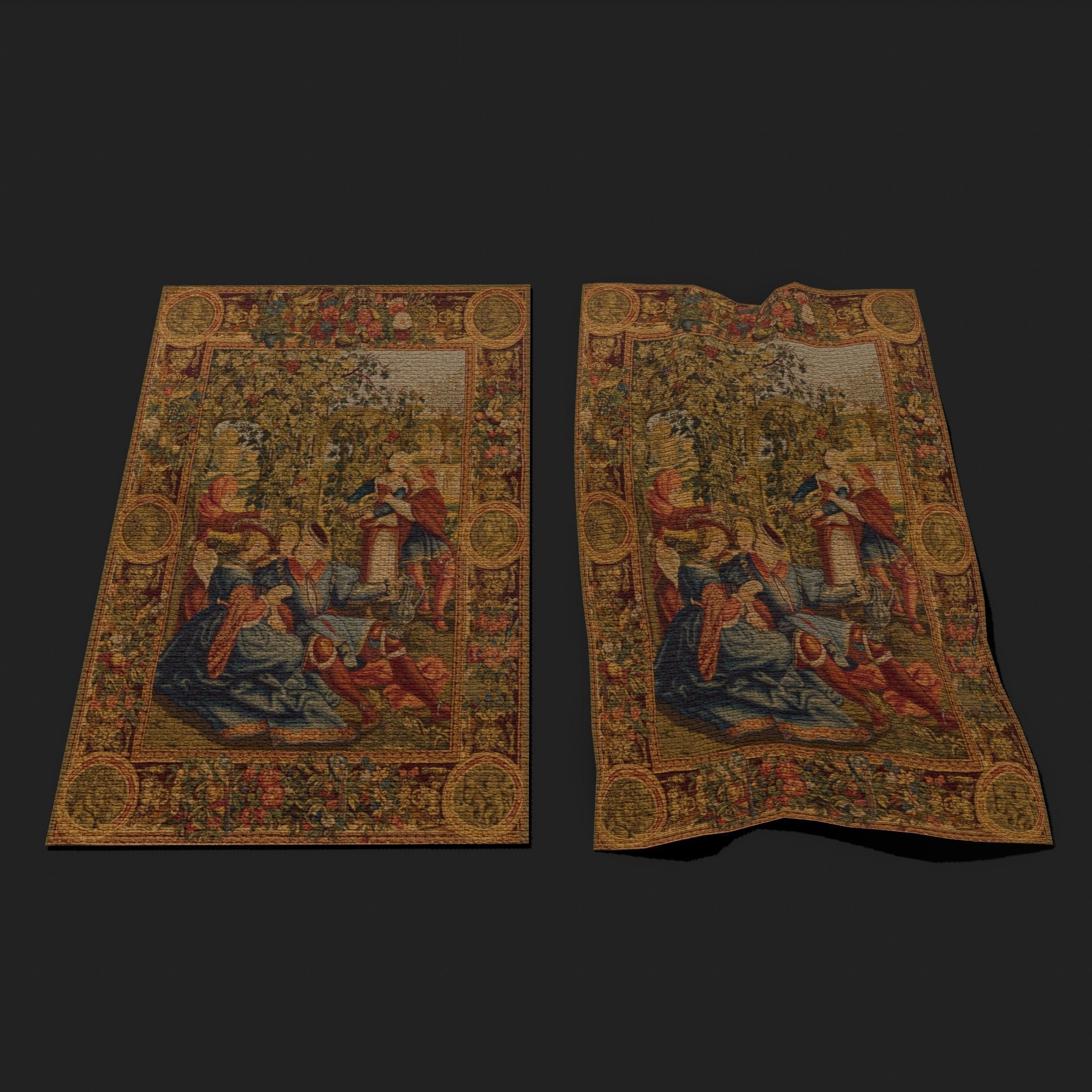  Month of October Tapestry  Low-poly 3D model_2