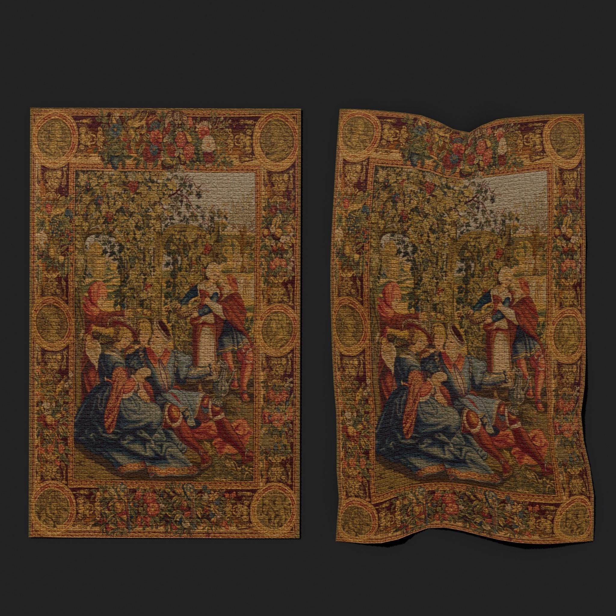  Month of October Tapestry  Low-poly 3D model_7