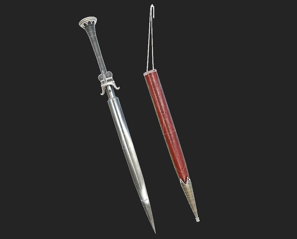 Bollock Dagger Model Low-poly 3D model_6