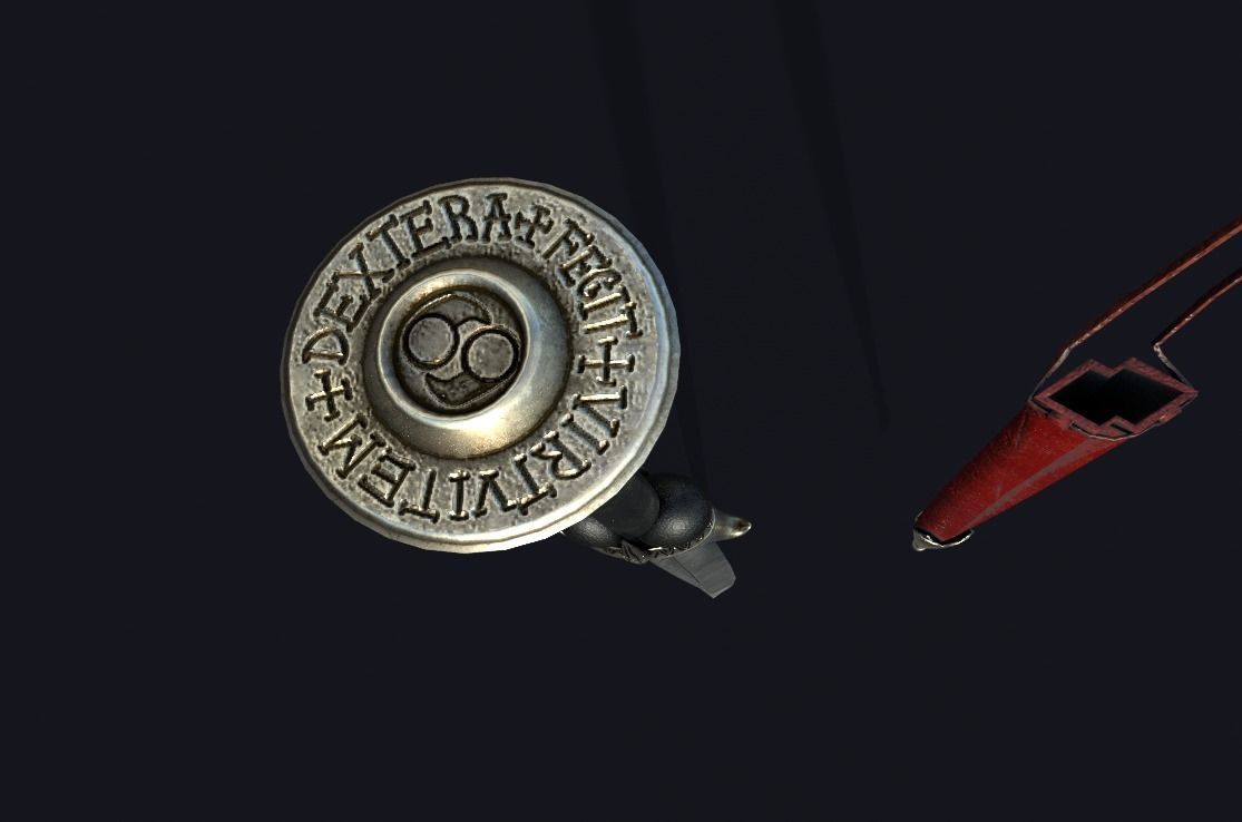 Bollock Dagger Model Low-poly 3D model_1