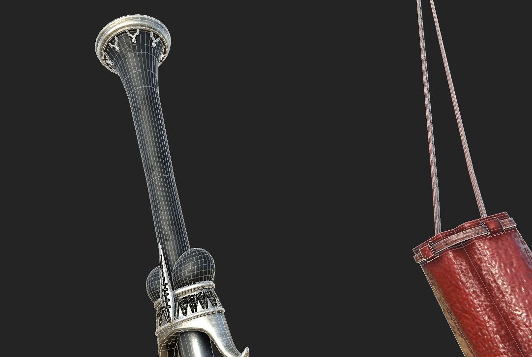 Bollock Dagger Model Low-poly 3D model_7