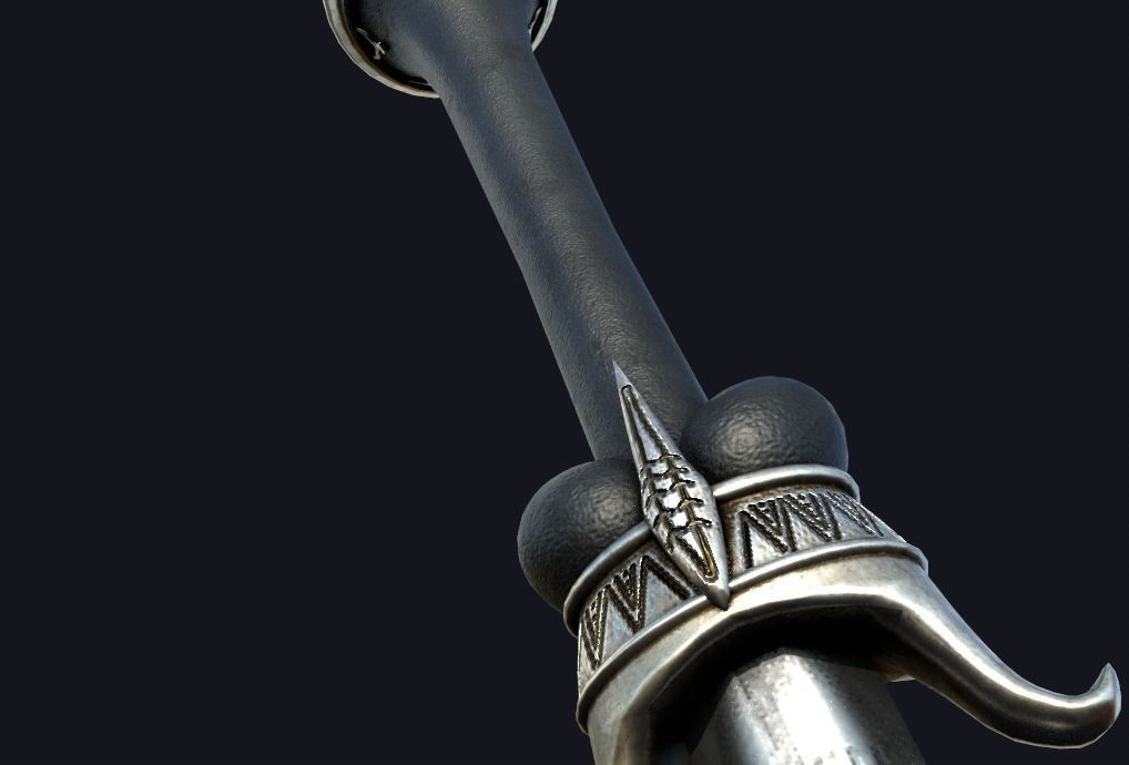 Bollock Dagger Model Low-poly 3D model_3