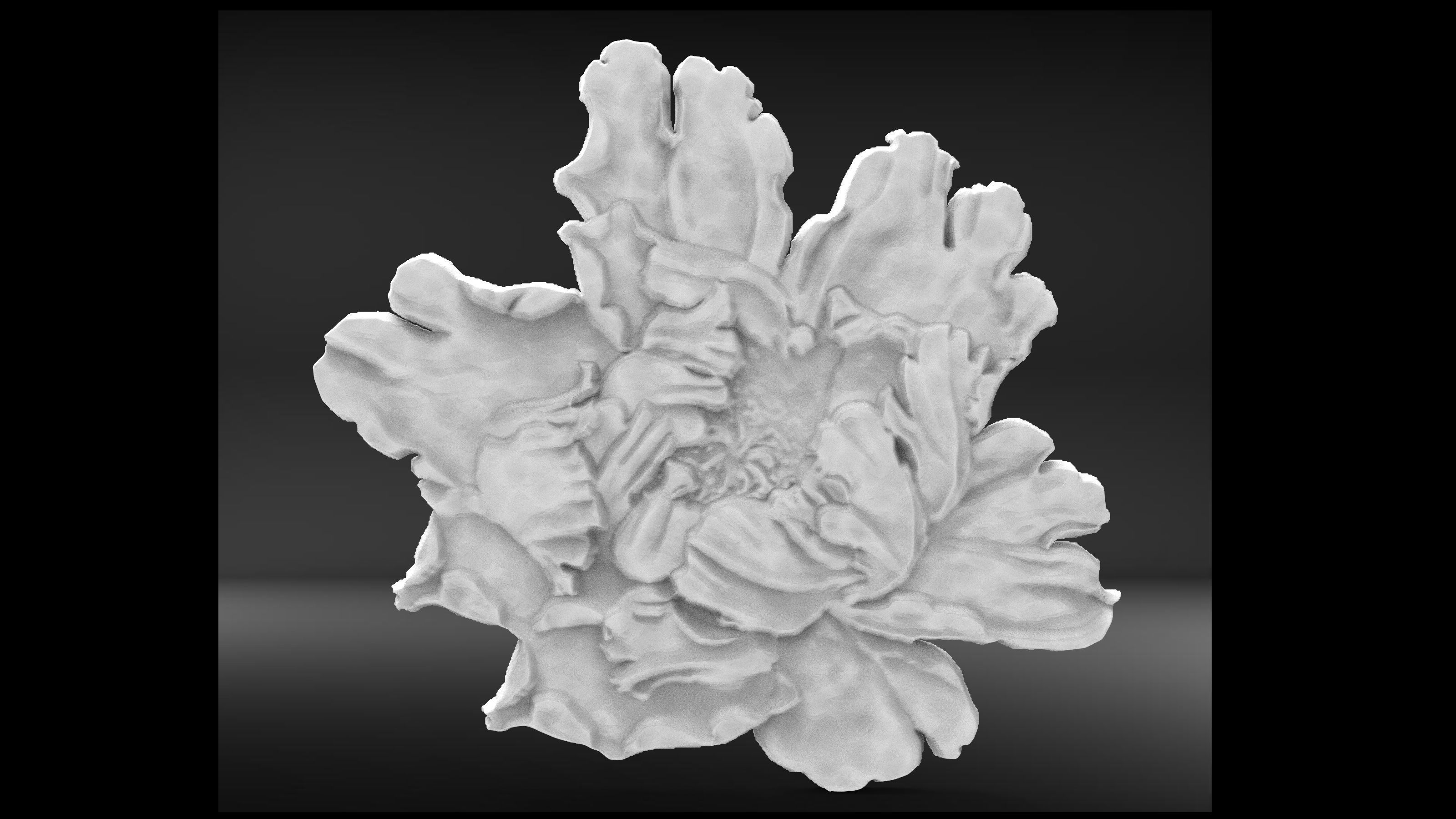 Flower base relief 3D print model 3D print model_2