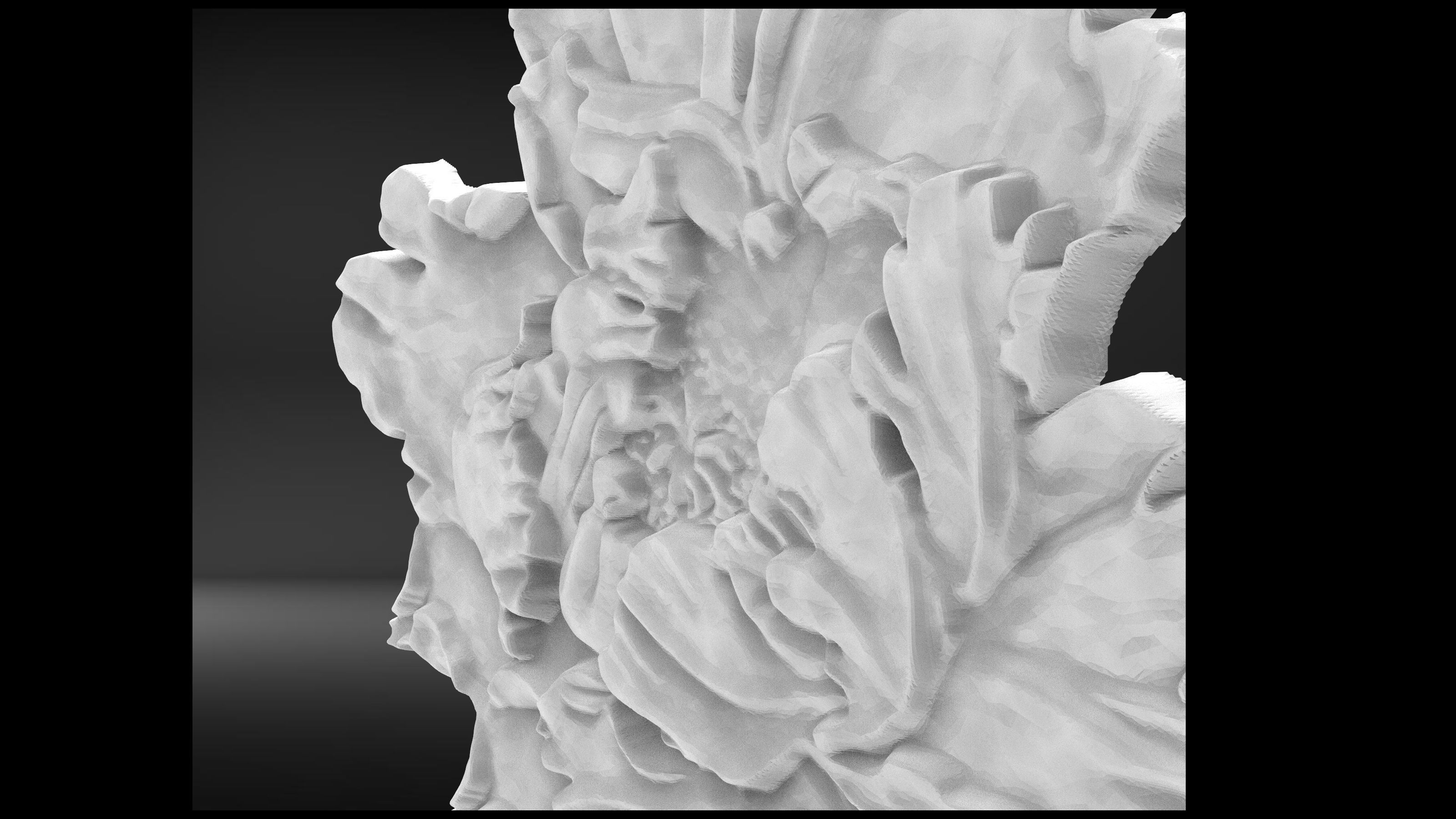 Flower base relief 3D print model 3D print model_3