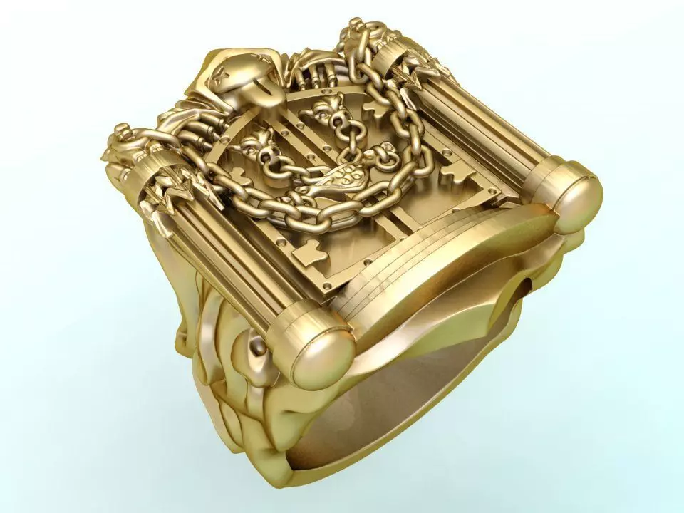 Gatekeeper Ring - Temple rings - Dark ring 3D print model_0
