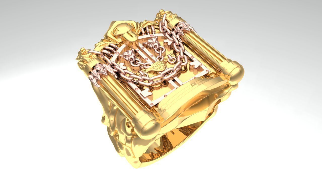 Gatekeeper Ring - Temple rings - Dark ring 3D print model_10