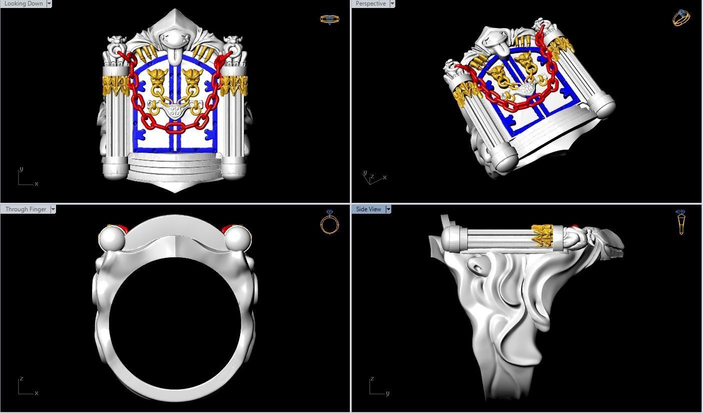 Gatekeeper Ring - Temple rings - Dark ring 3D print model_6