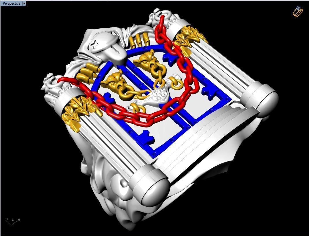 Gatekeeper Ring - Temple rings - Dark ring 3D print model_5