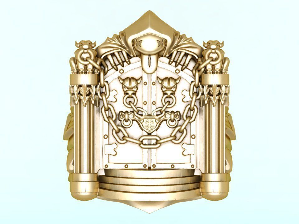 Gatekeeper Ring - Temple rings - Dark ring 3D print model_3
