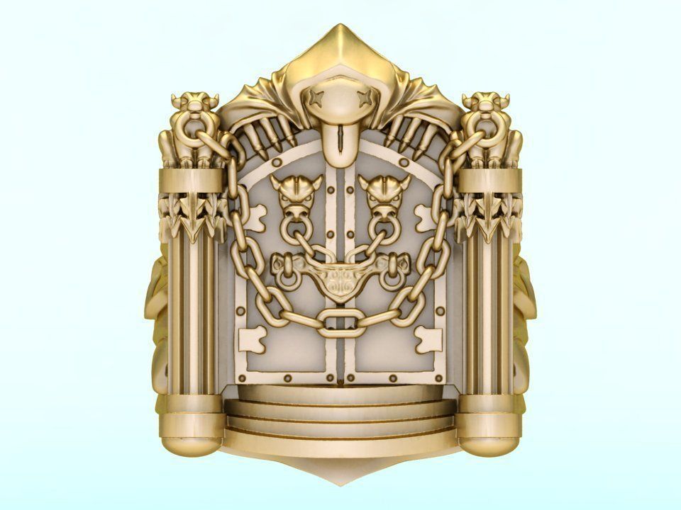 Gatekeeper Ring - Temple rings - Dark ring 3D print model_1