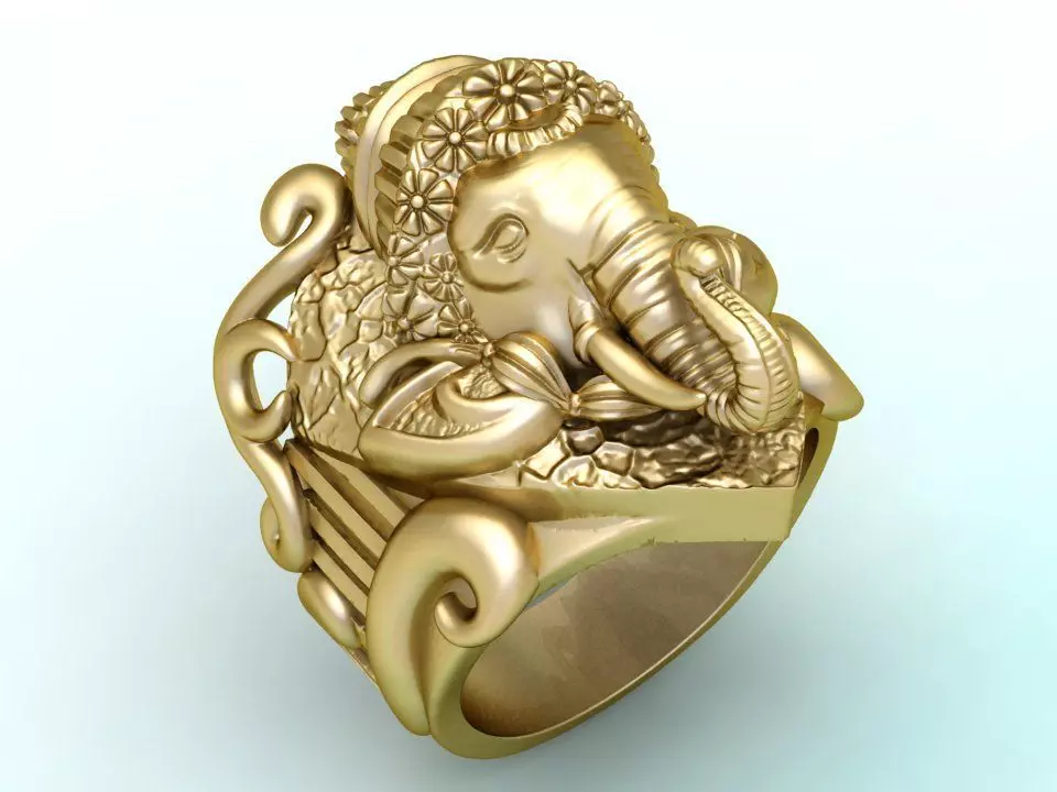 Elephant head ring - Elephant ring 3D print model
