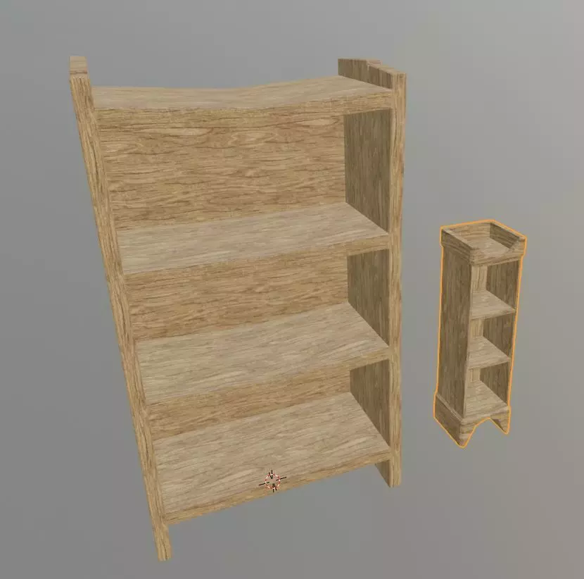 Medieval Bookshelves Free low-poly 3D model_0