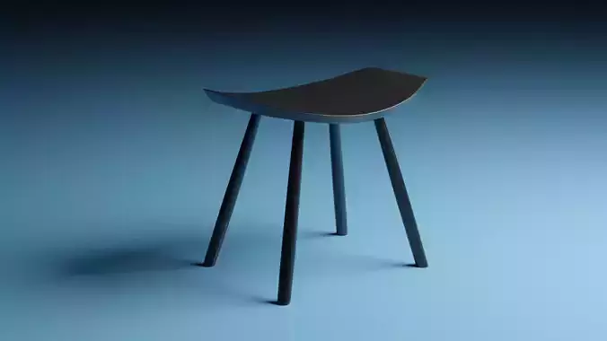 Black metal stool
