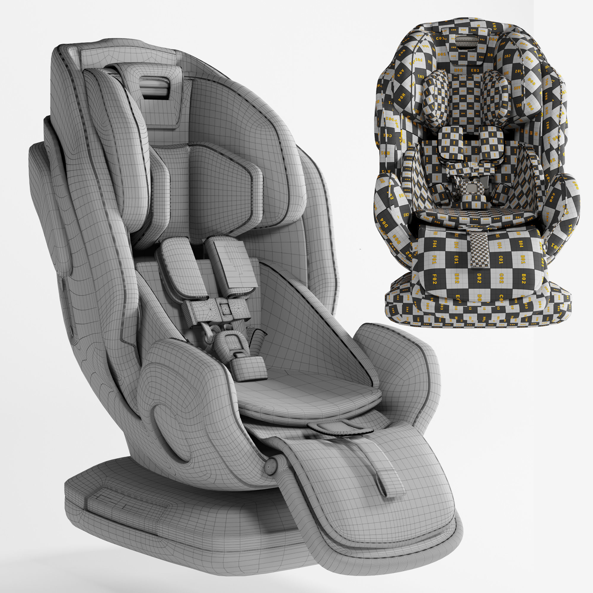 3dasset nuna exec car seat 3D model_3