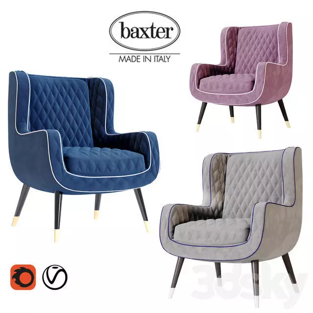 Baxter Dolly armchair 3D model_0
