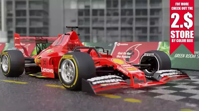 BEST FORMULA 1 RACE CAR Low-poly 3D model