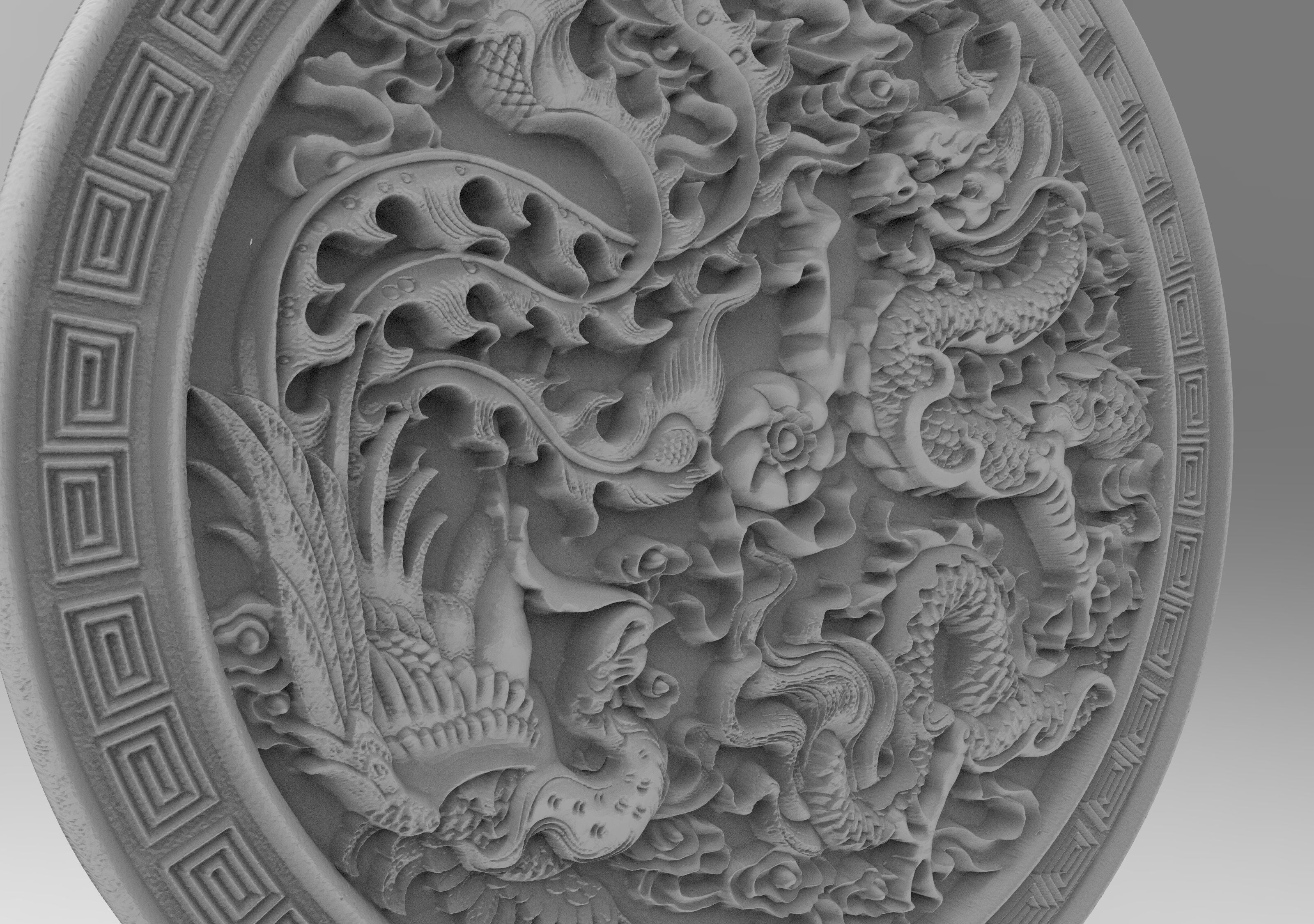 Chinese panno bas relief 3D print model 3D print model_1