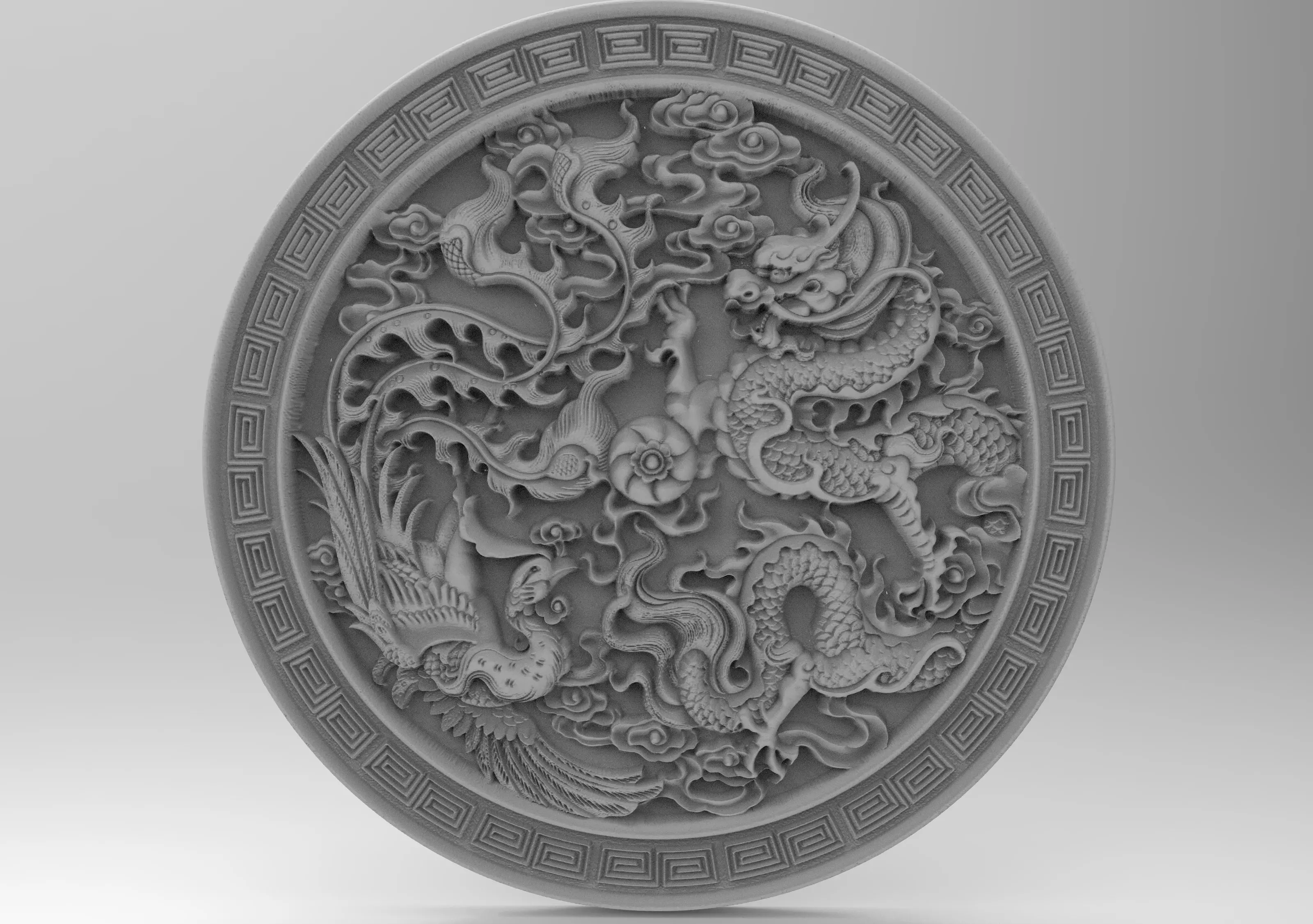 Chinese panno bas relief 3D print model 3D print model_0