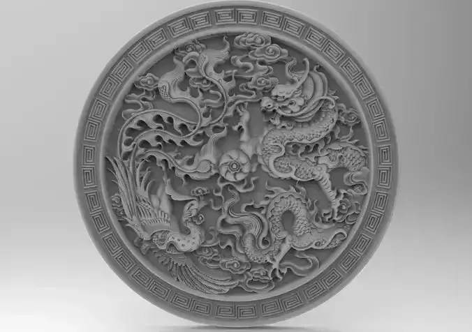 Chinese panno bas relief 3D print model