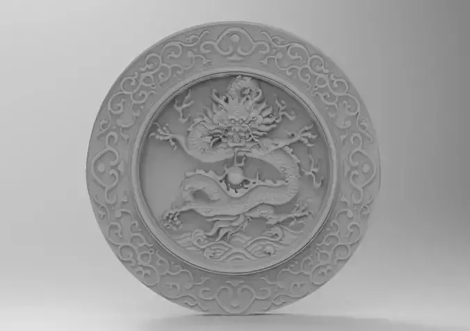 dragon panno bas relief 3D print model