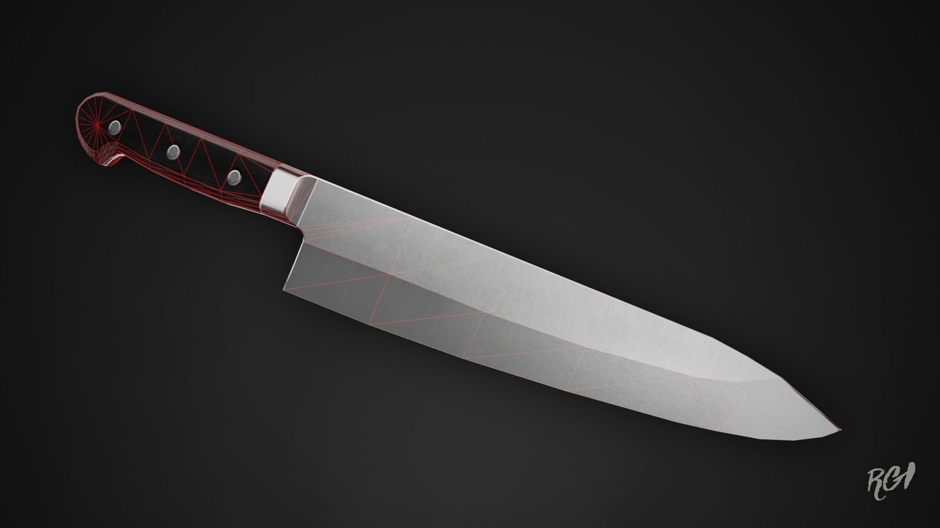 Kitchen Knife - Game Ready Low-poly 3D model_1
