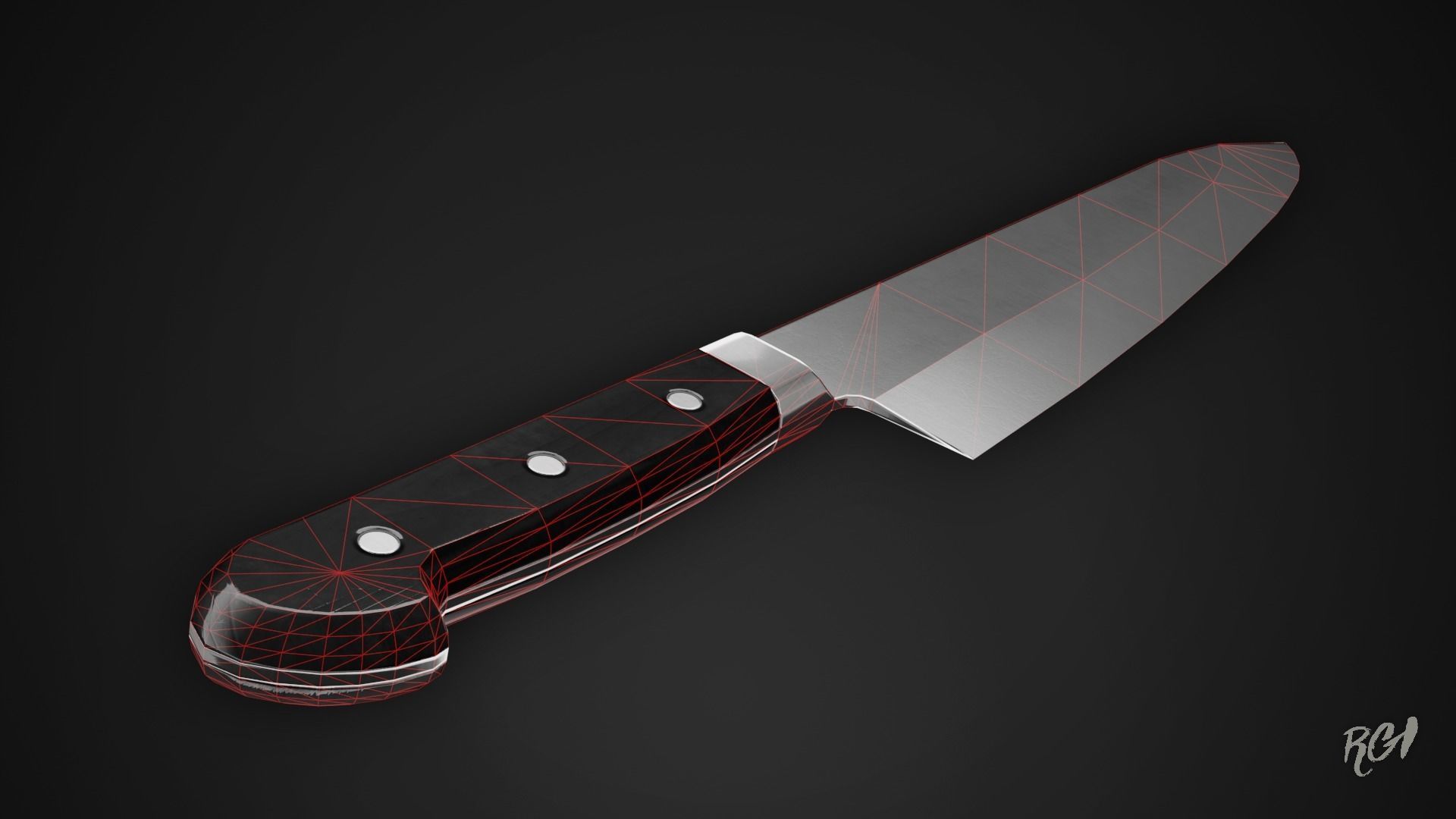 Kitchen Knife - Game Ready Low-poly 3D model_7