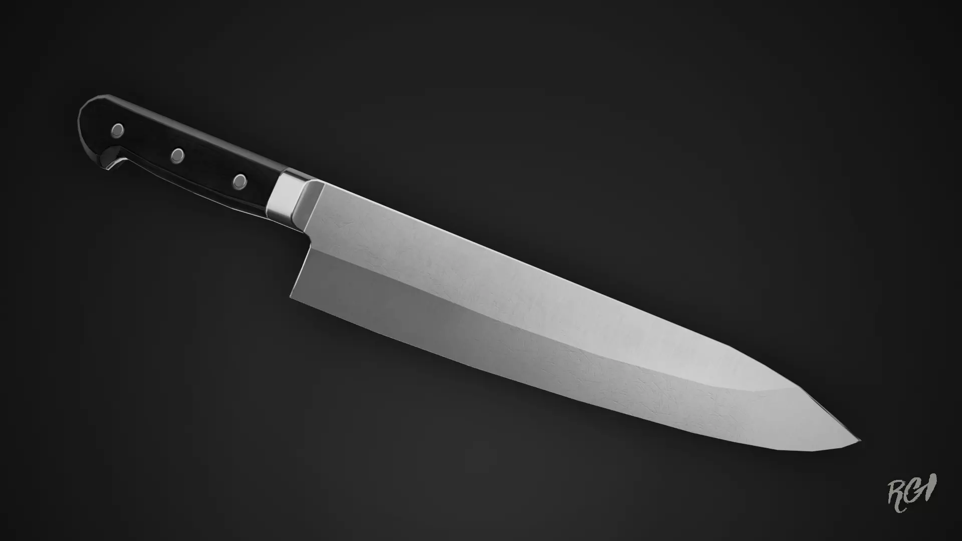 Kitchen Knife - Game Ready Low-poly 3D model_0
