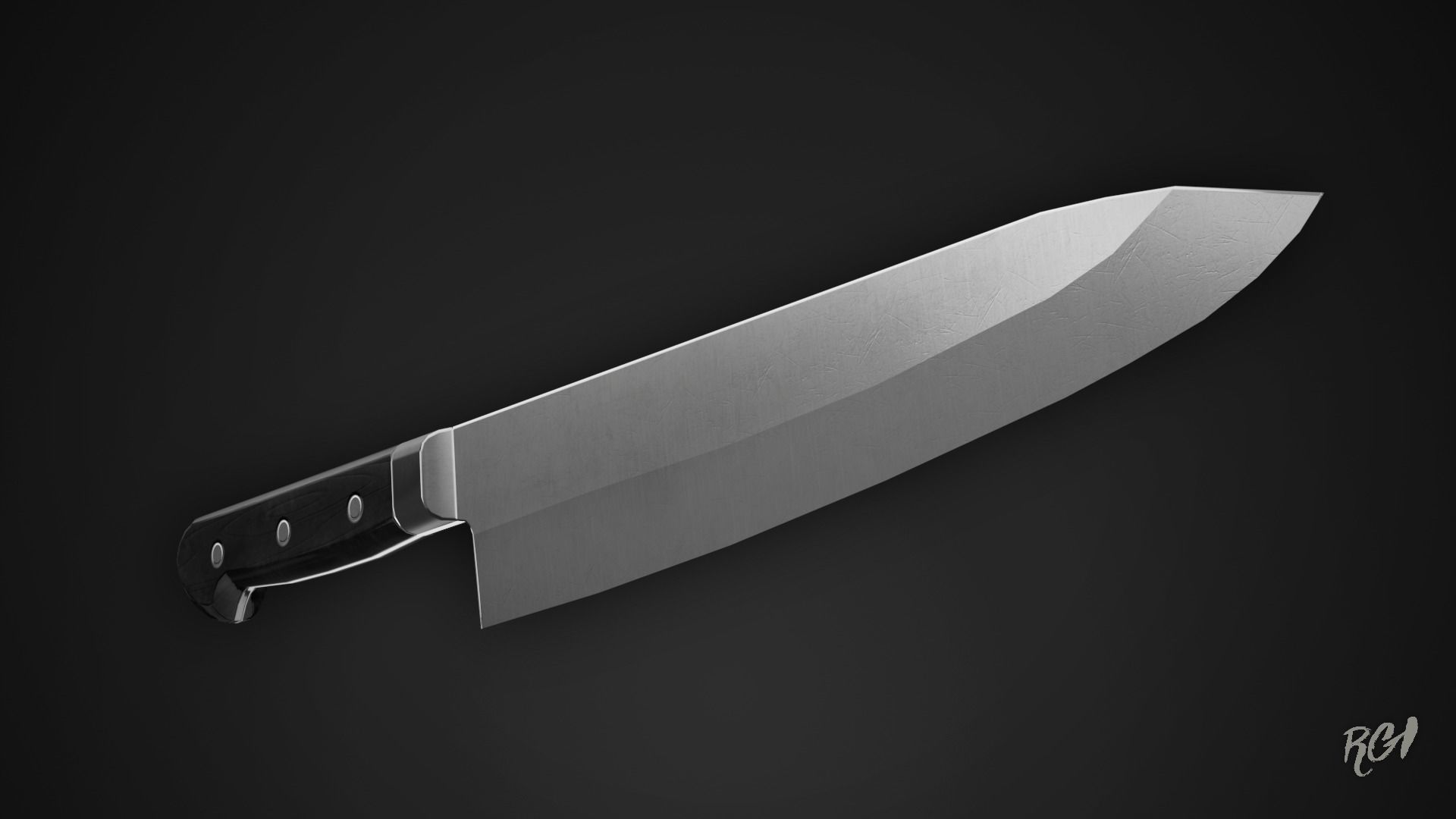 Kitchen Knife - Game Ready Low-poly 3D model_2