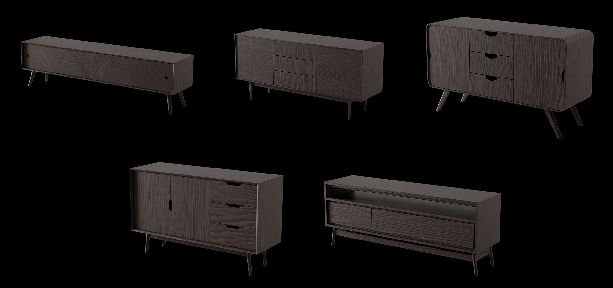 Furniture Collection - Sideboard Pack 1 3D model_4