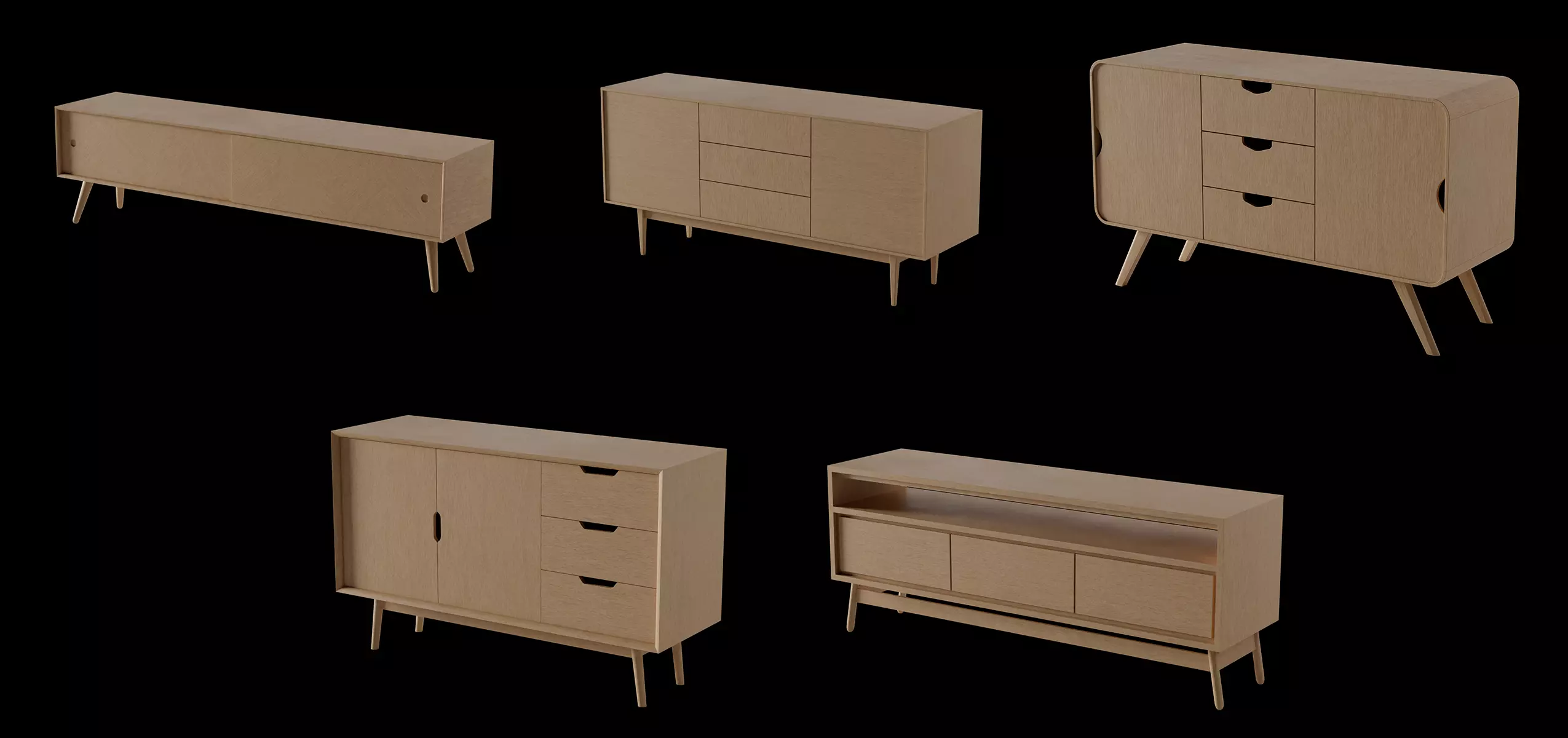Furniture Collection - Sideboard Pack 1 3D model_0
