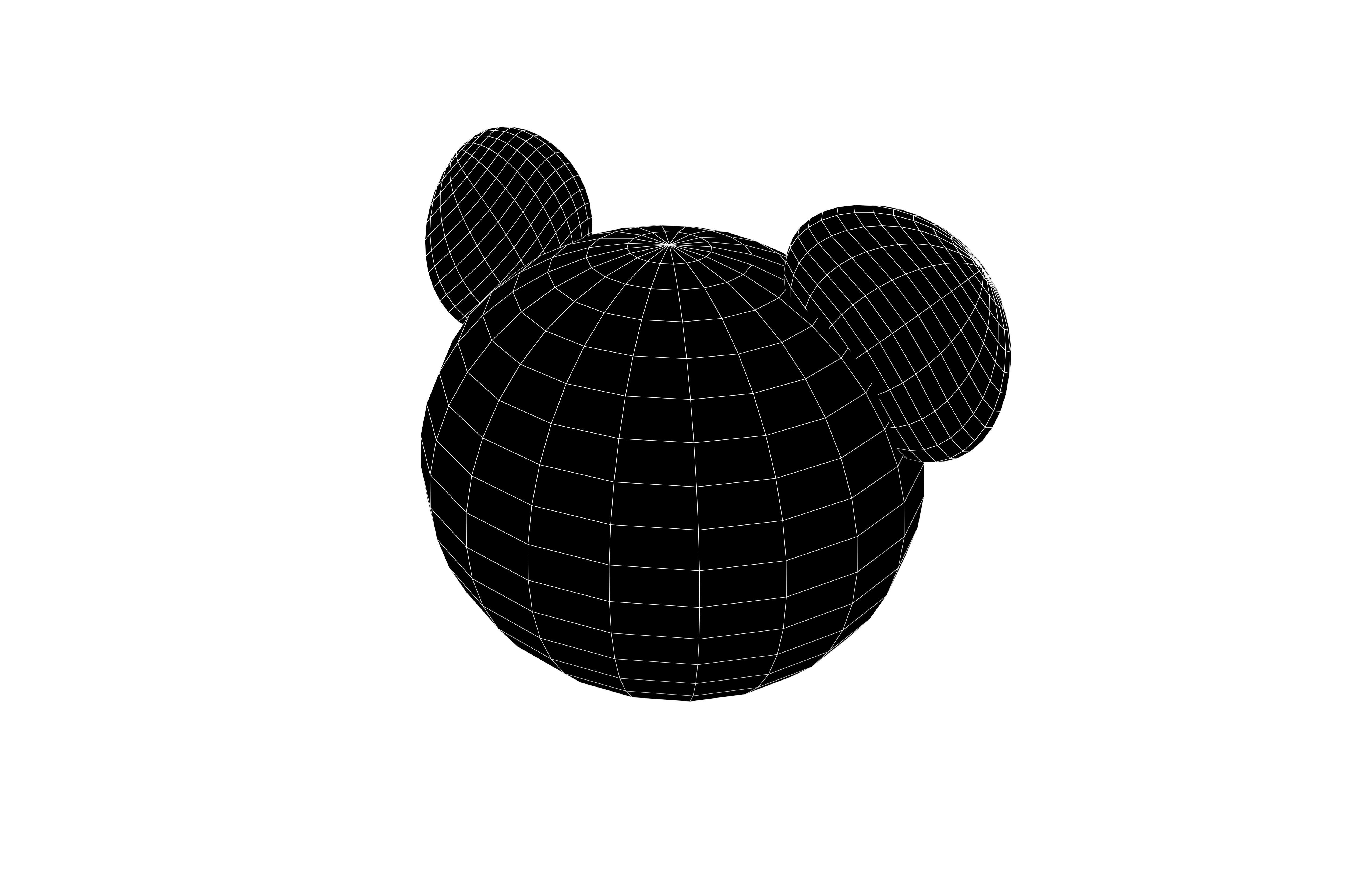 Cartoon Animals Panda Head v1 001 Low-poly 3D model_6