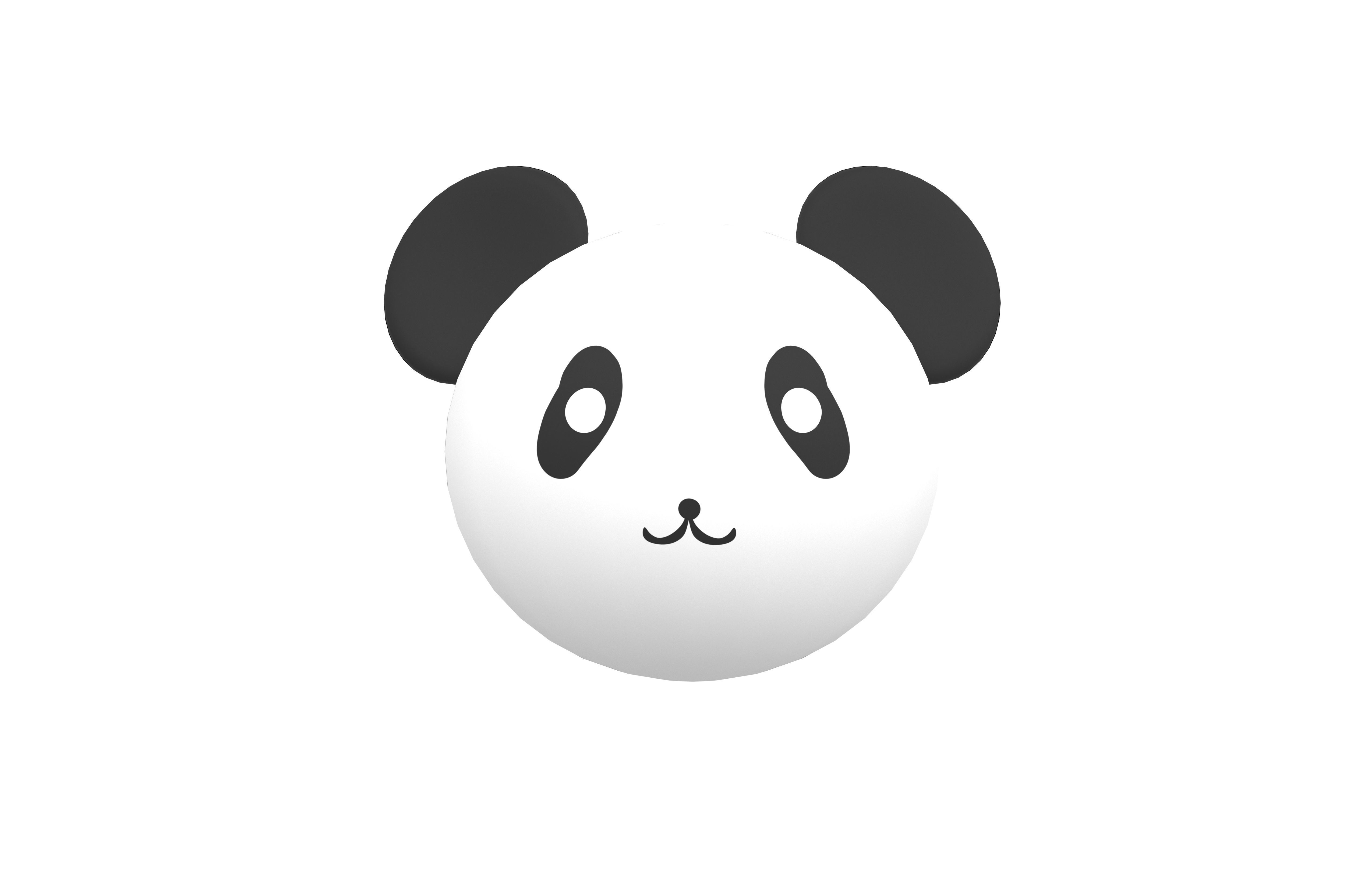 Cartoon Animals Panda Head v1 001 Low-poly 3D model_1