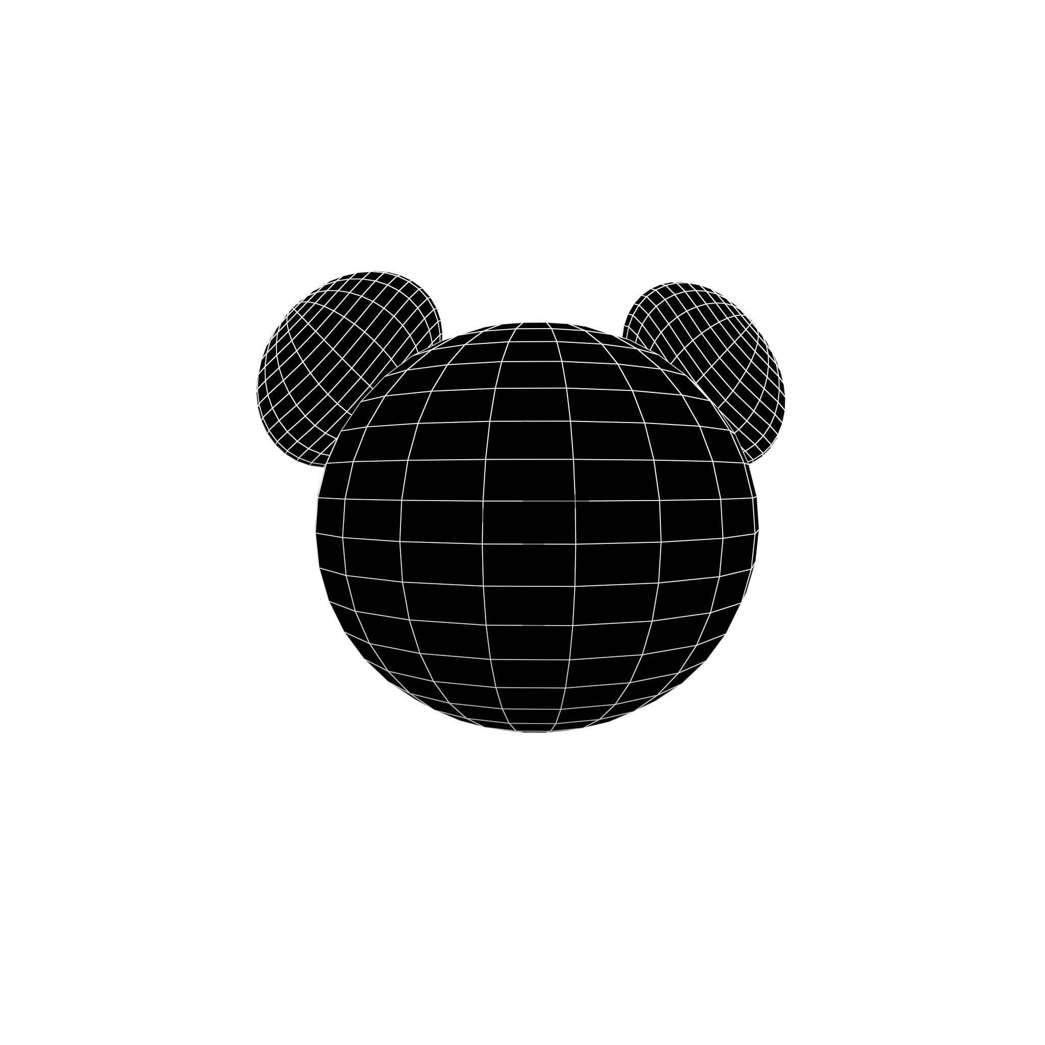 Cartoon Animals Panda Head v1 001 Low-poly 3D model_4