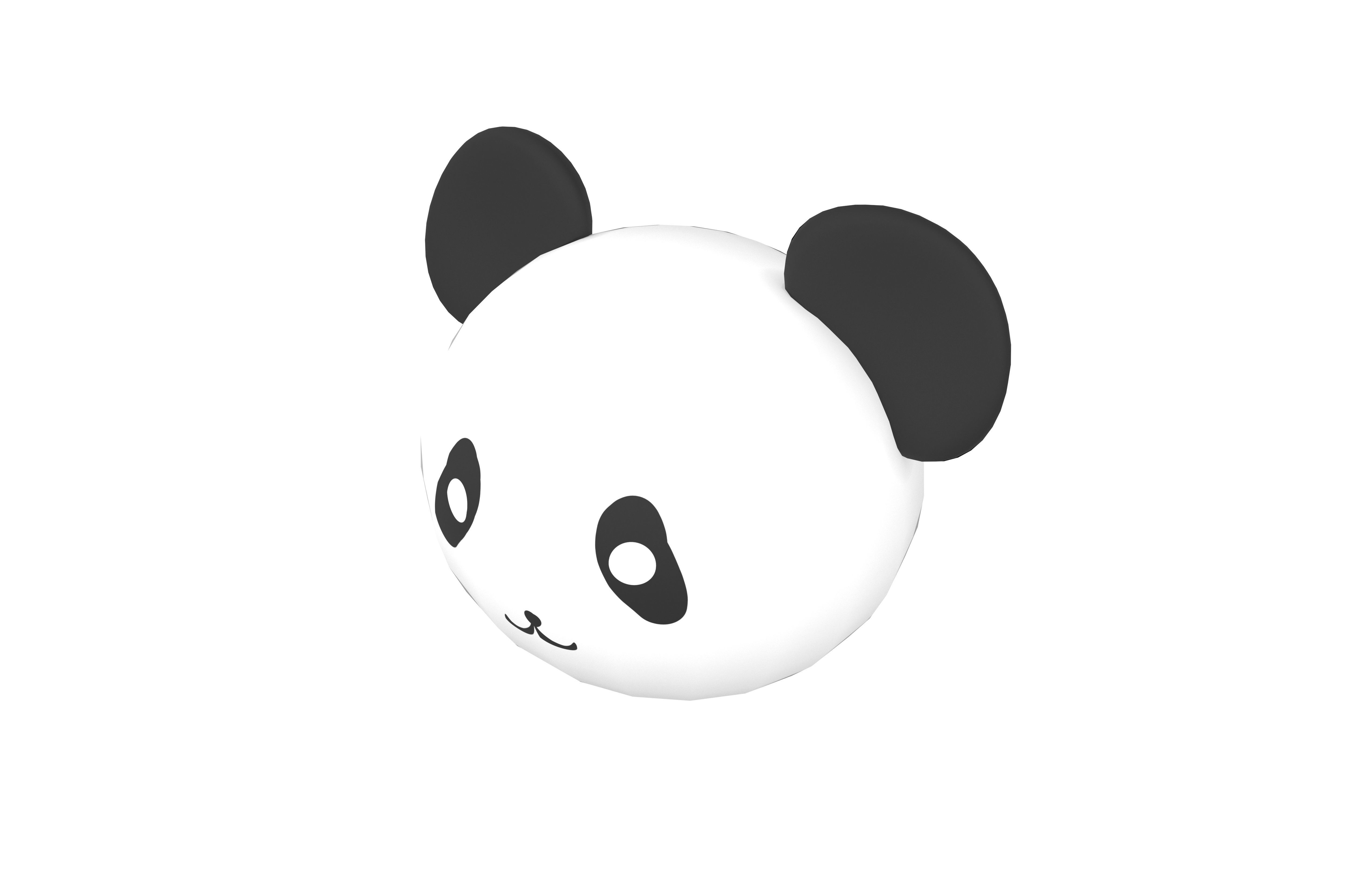 Cartoon Animals Panda Head v1 001 Low-poly 3D model_2