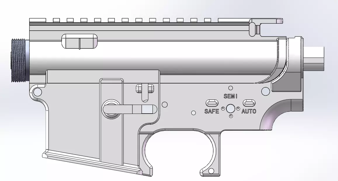 AIRSOFT AR15 M16 M4 RECEIVER 3D print model_0