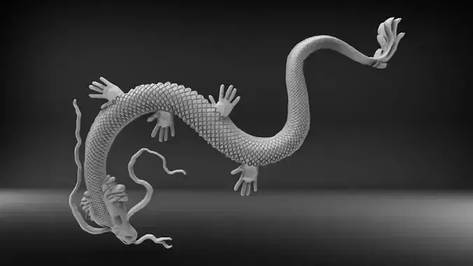 chinese dragon bas relief 3D print model