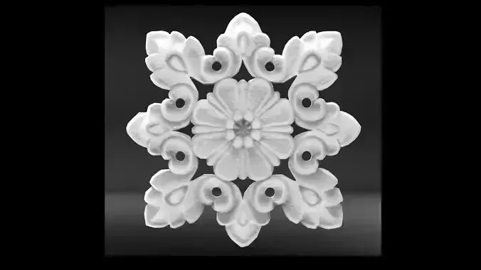 Rosette bas relief 3D print model 3D print model