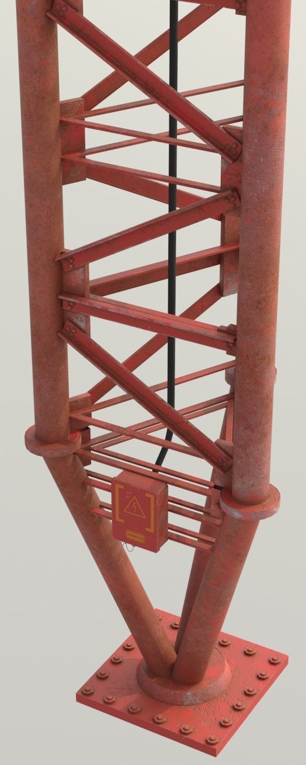 Radio Tower Low-poly 3D model_3