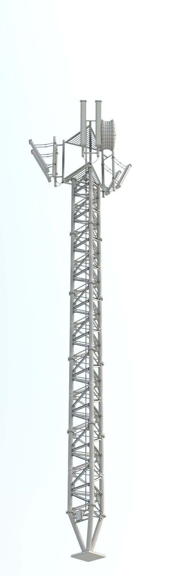 Radio Tower Low-poly 3D model_5