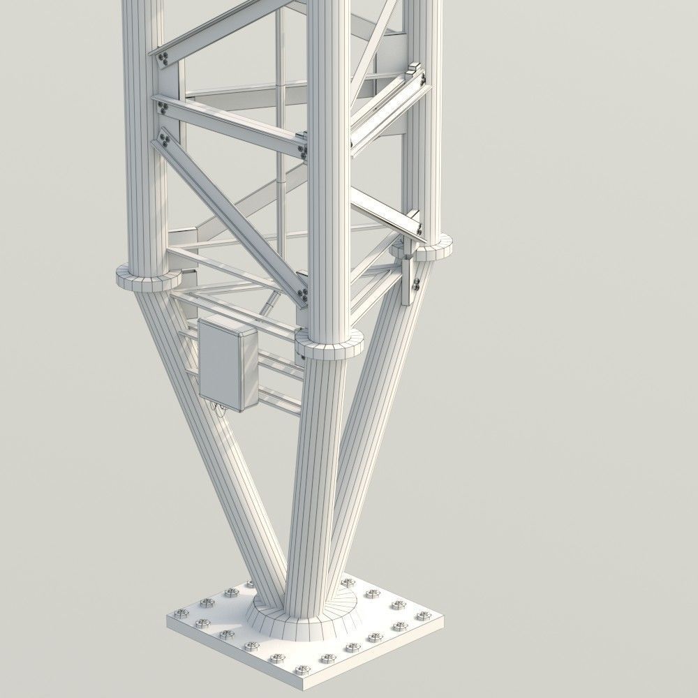 Radio Tower Low-poly 3D model_6