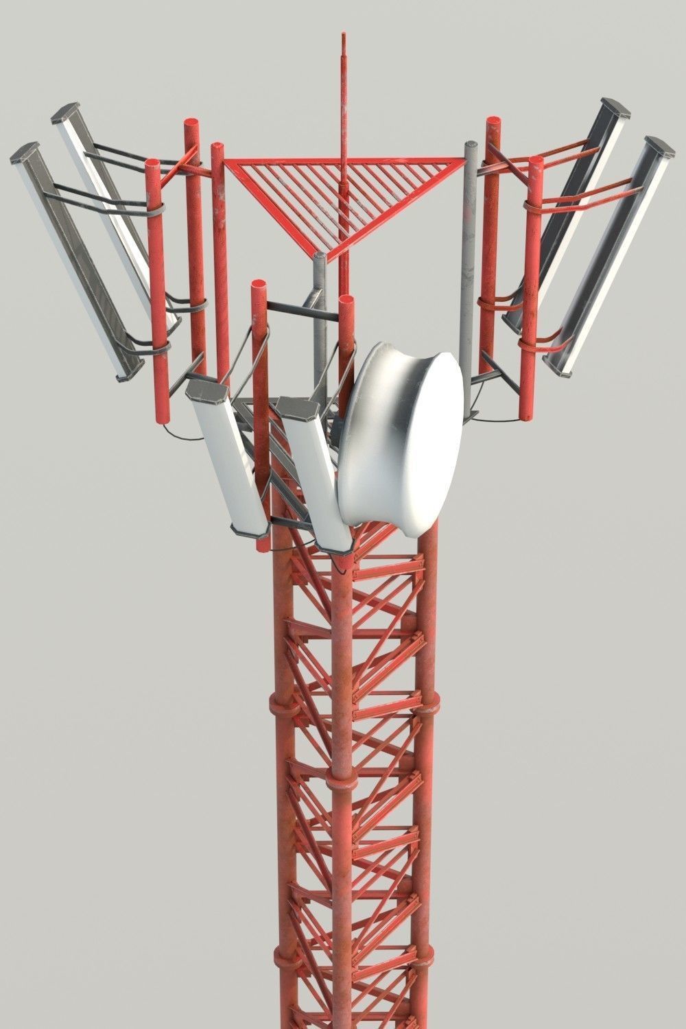 Radio Tower Low-poly 3D model_2