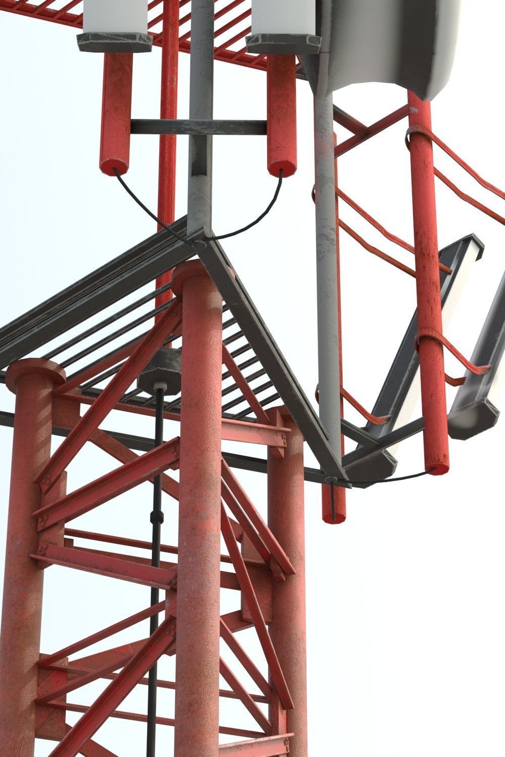 Radio Tower Low-poly 3D model_4