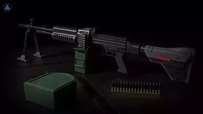 DPR LMG Low-poly 3D model