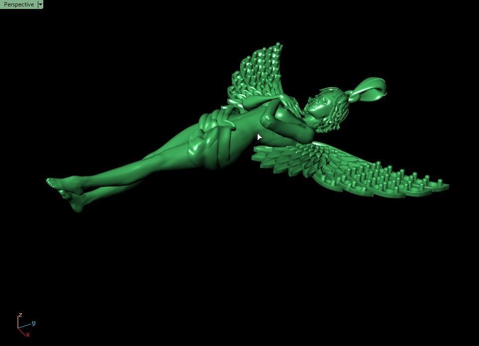 Angel pendant 3D print model_10