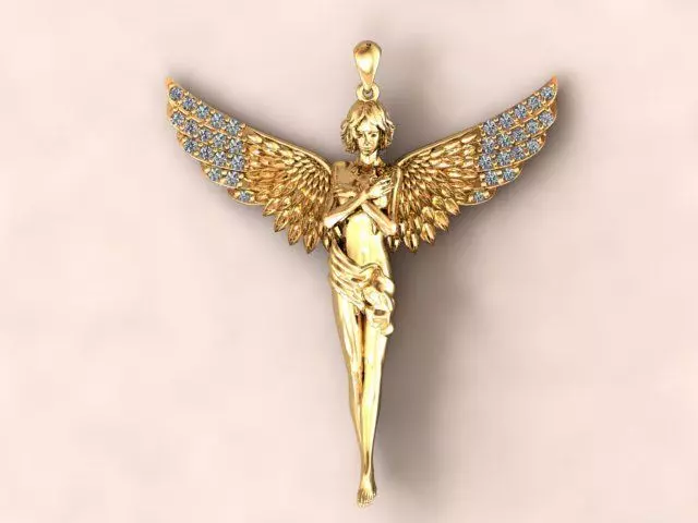 Angel pendant 3D print model_0